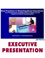 Best Practices in Reaching Busy Executives: How Pharmaceutical and Medical Device Leaders Use and Respond to External Communications